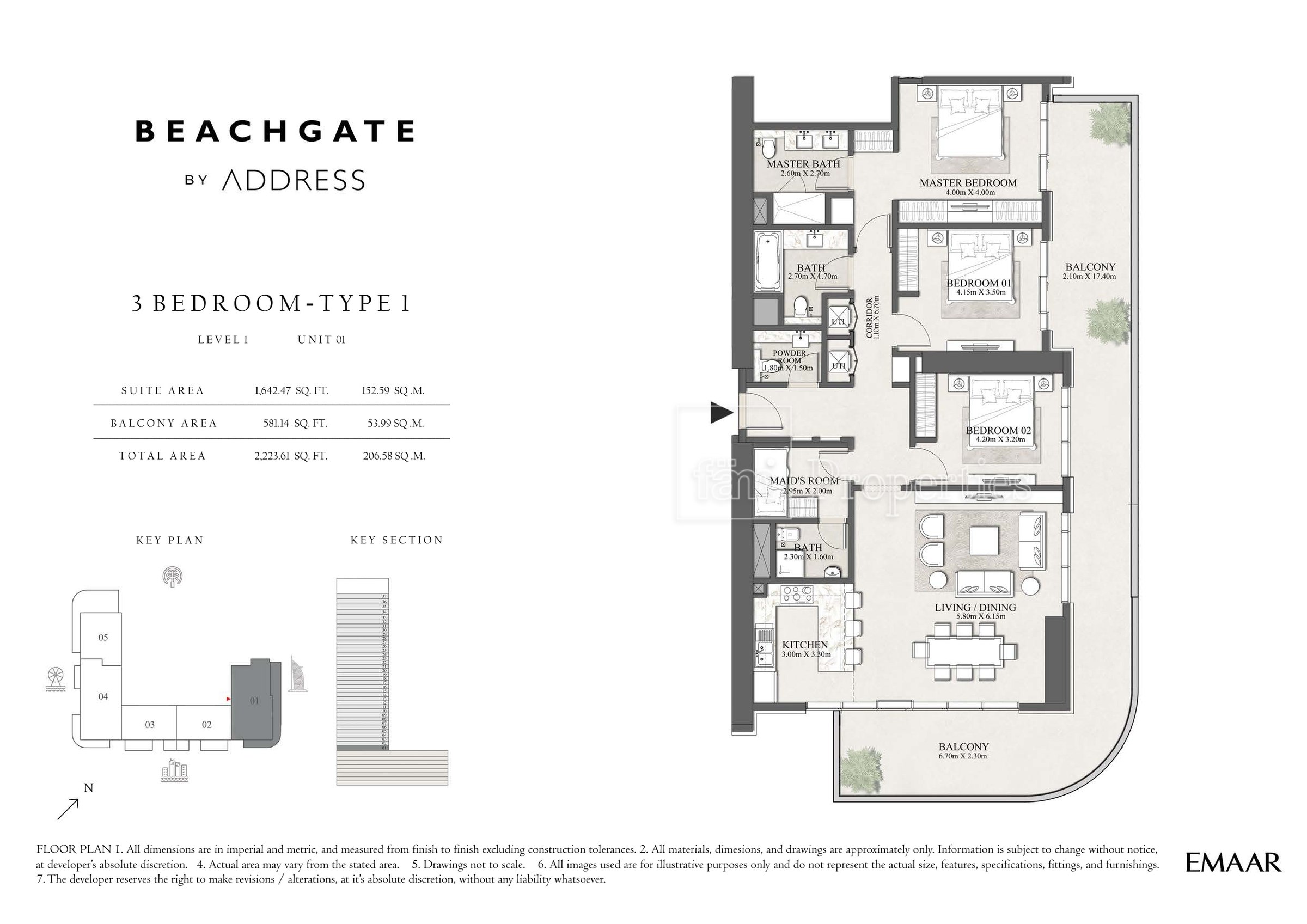 3 Bedroom floor plan