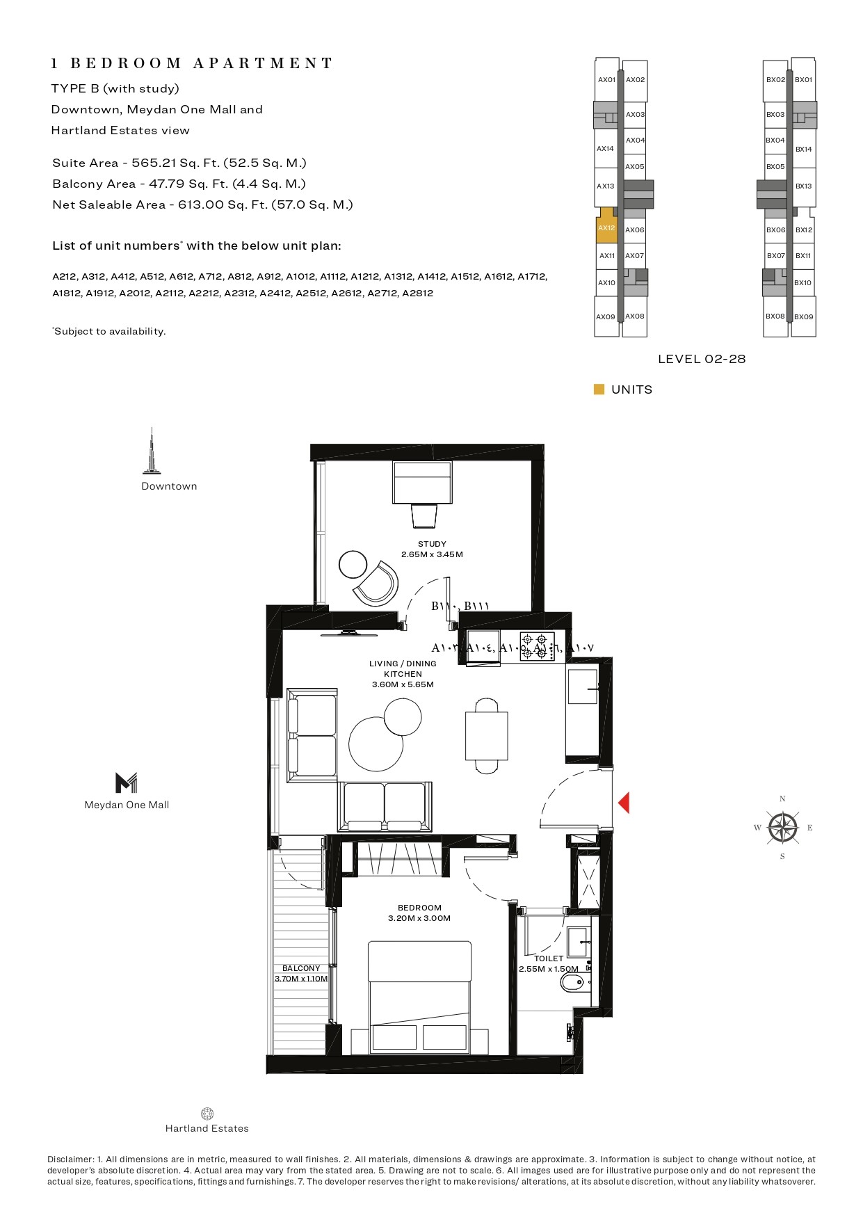 1 Bedroom floor plan