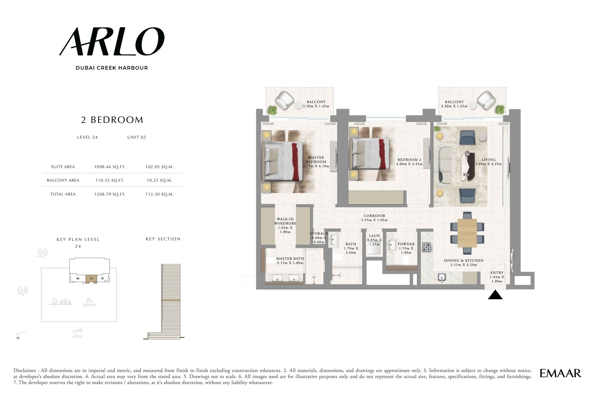 2BR - Lvl 24 - Unit 2 floor plan