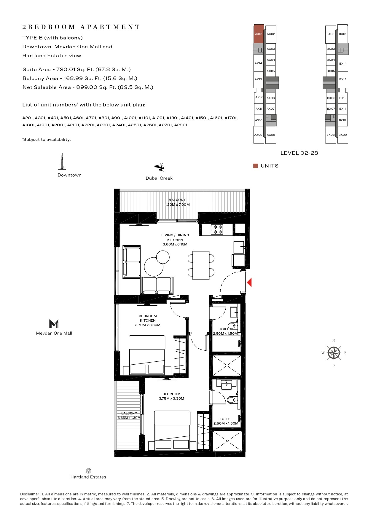 2 Bedroom floor plan