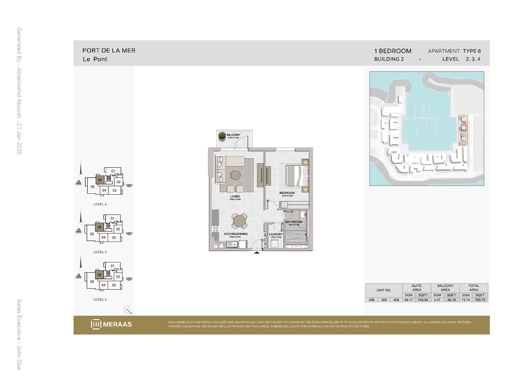 1 Bedroom floor plan