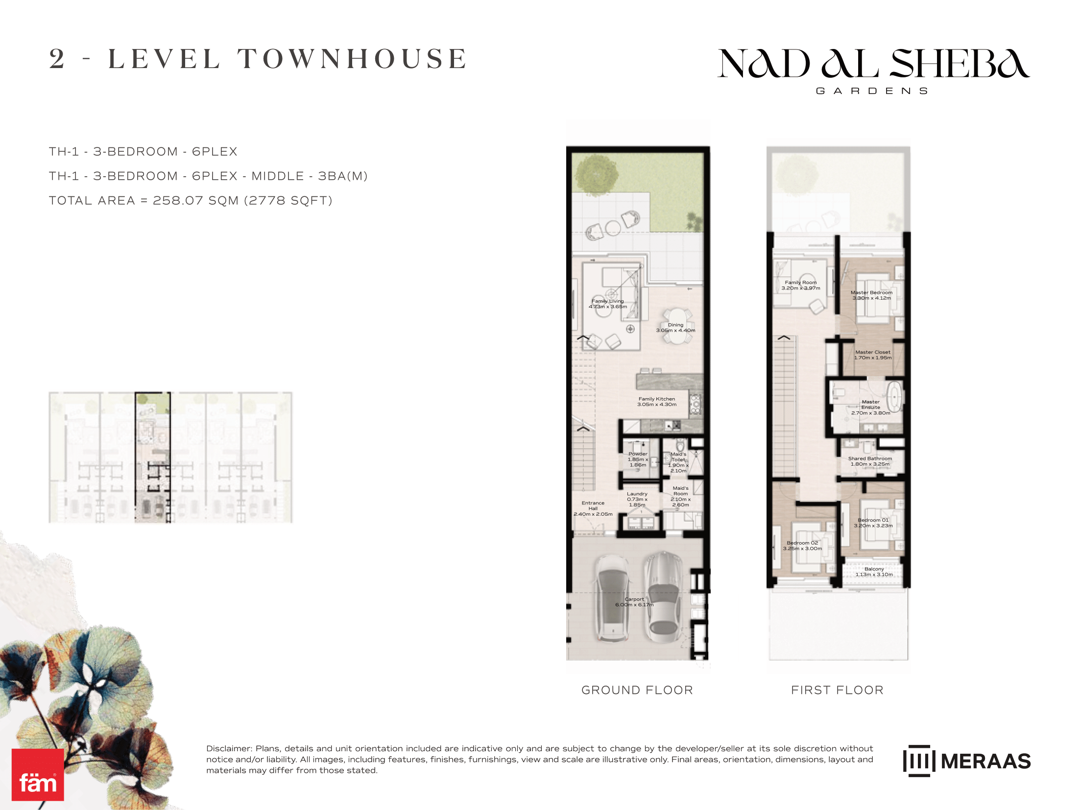 3 Bed Townhouse floor plan