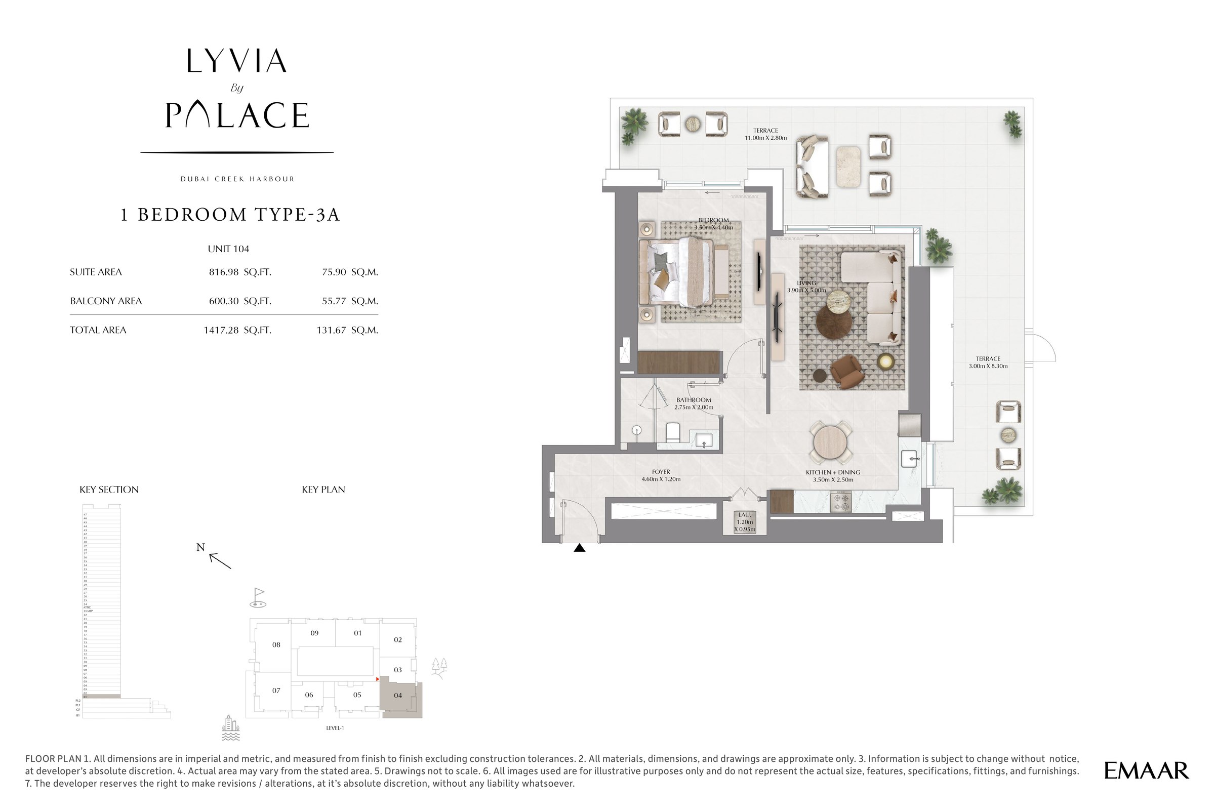 1 Bedroom floor plan