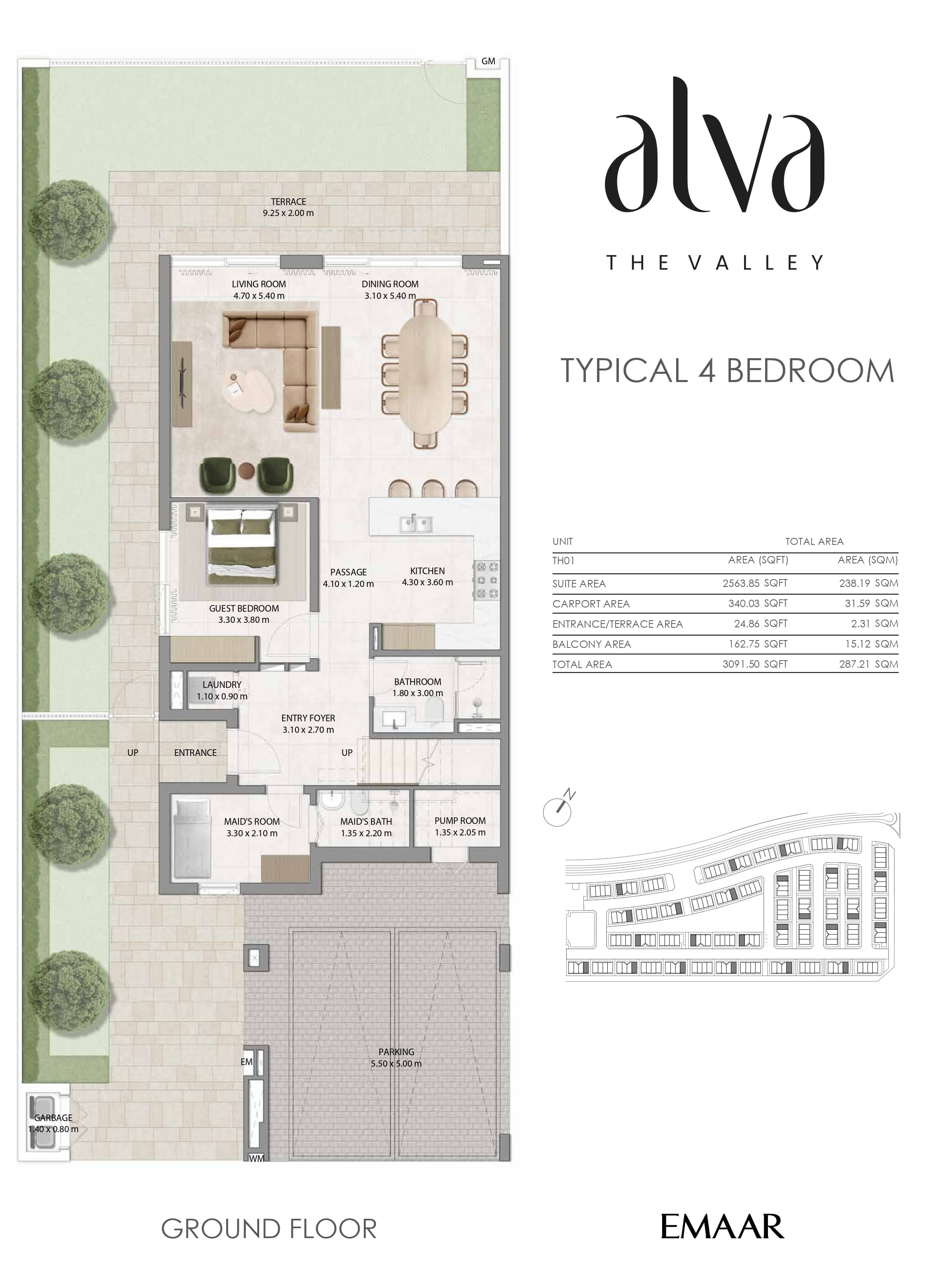 4 Bed floor plan