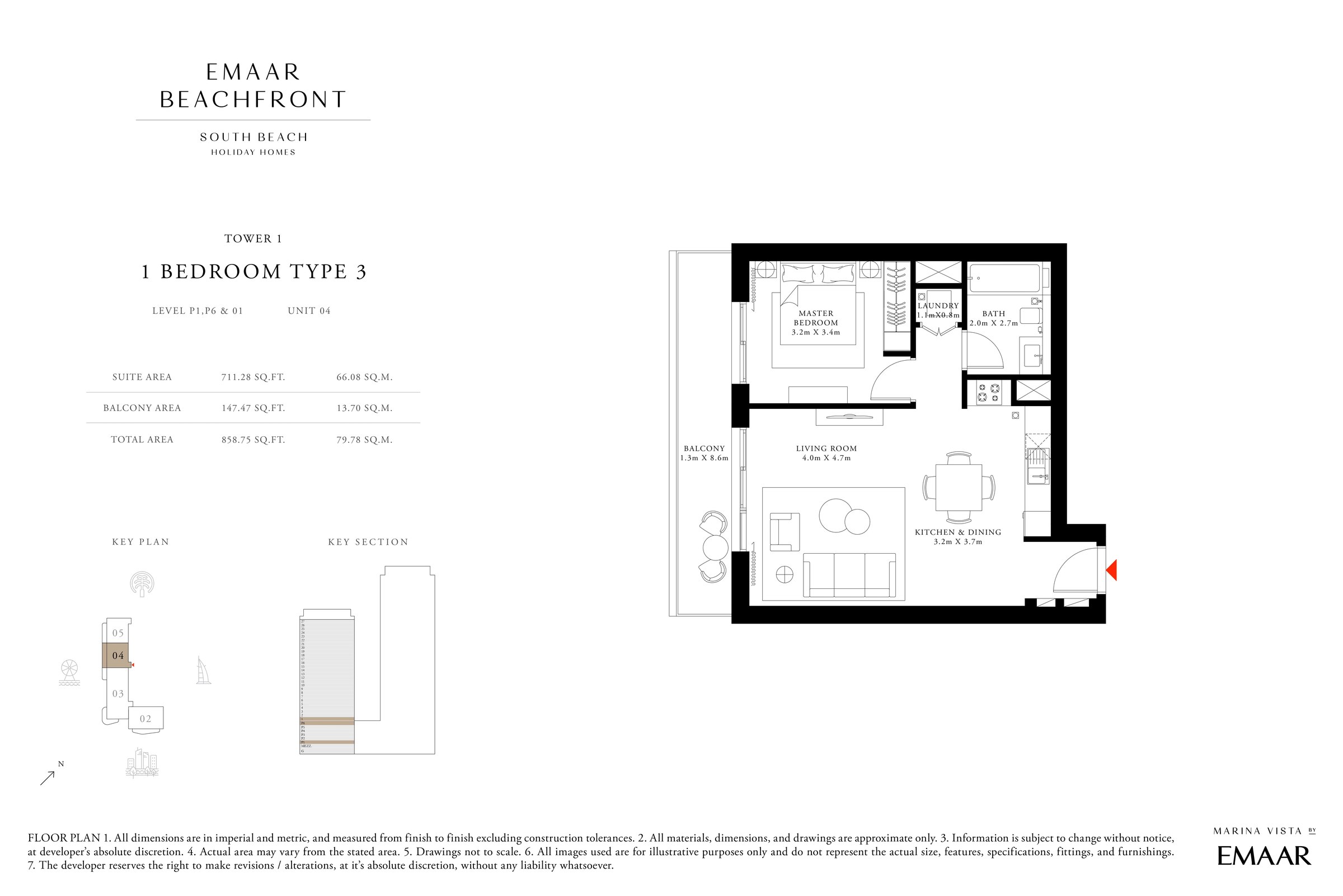 1 Bedroom floor plan