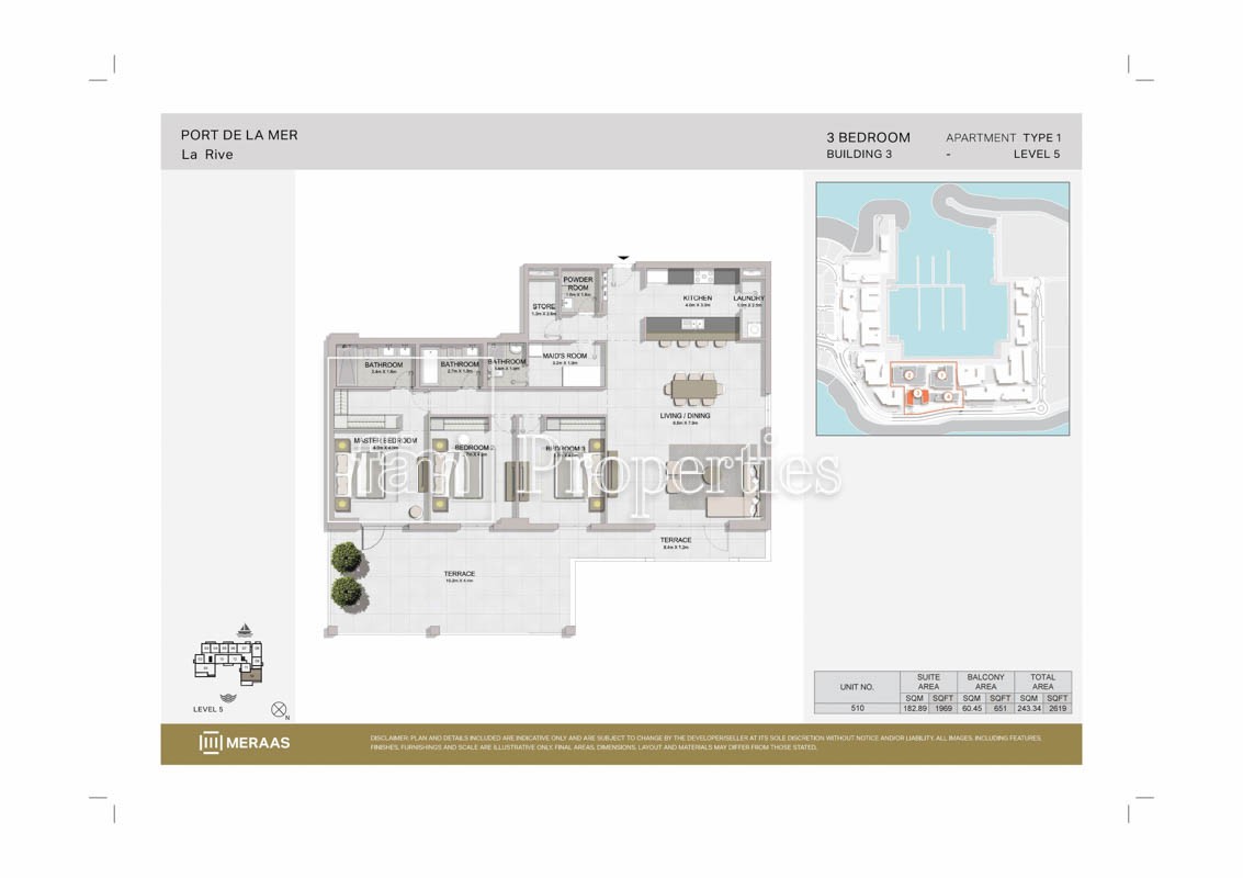 3 Bedroom floor plan