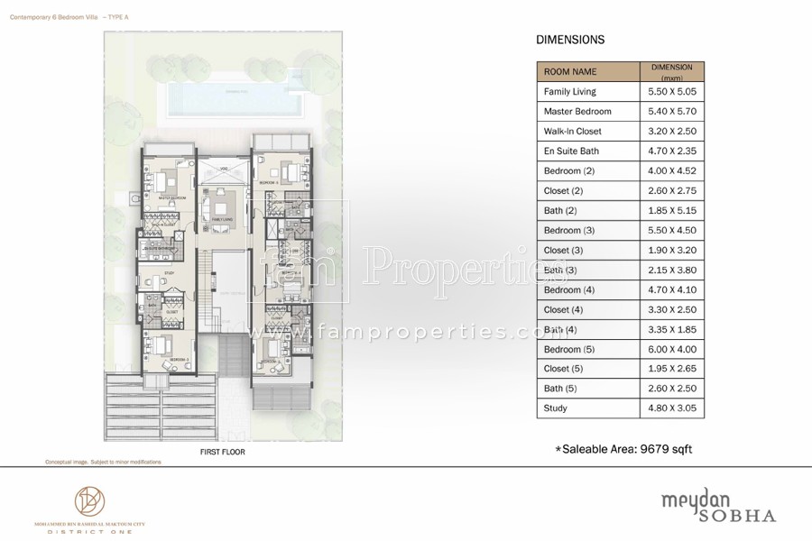 6 Bedroom floor plan