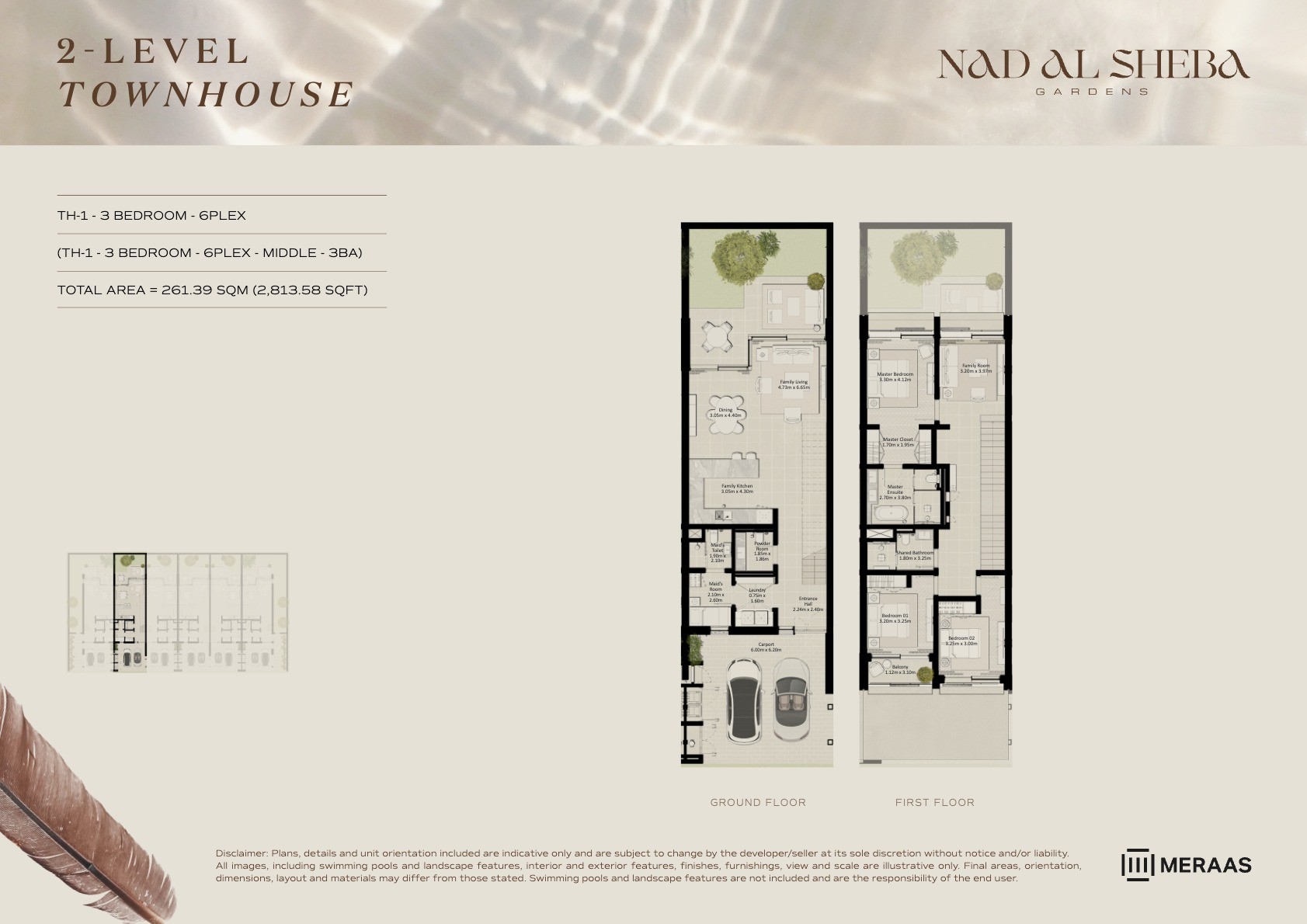 2LV - Townhouse - TH1-6PLex-Mid - 3BA floor plan