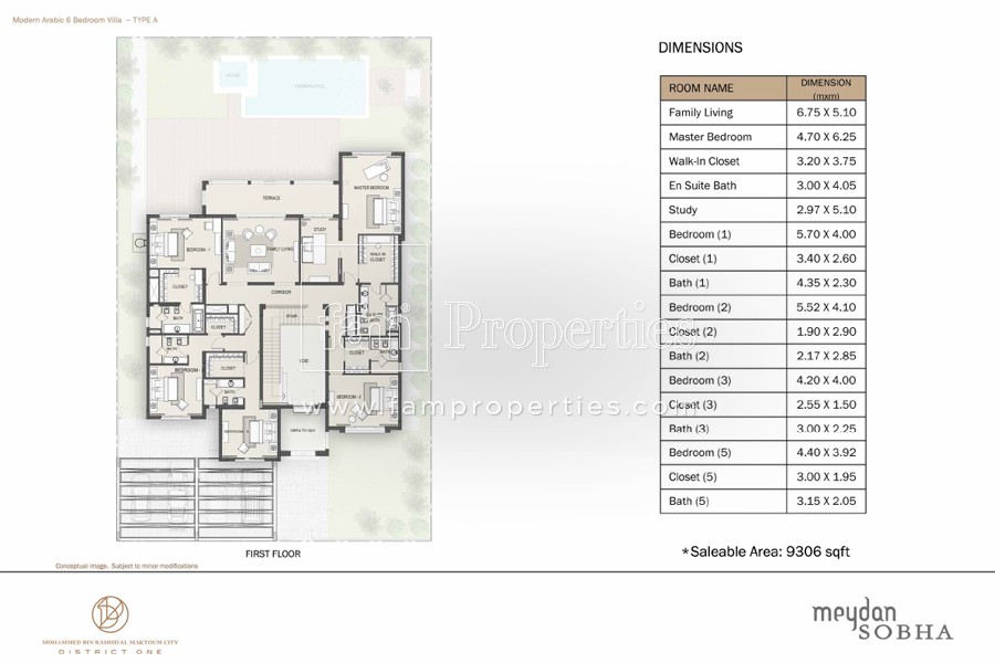 6 Bedroom floor plan