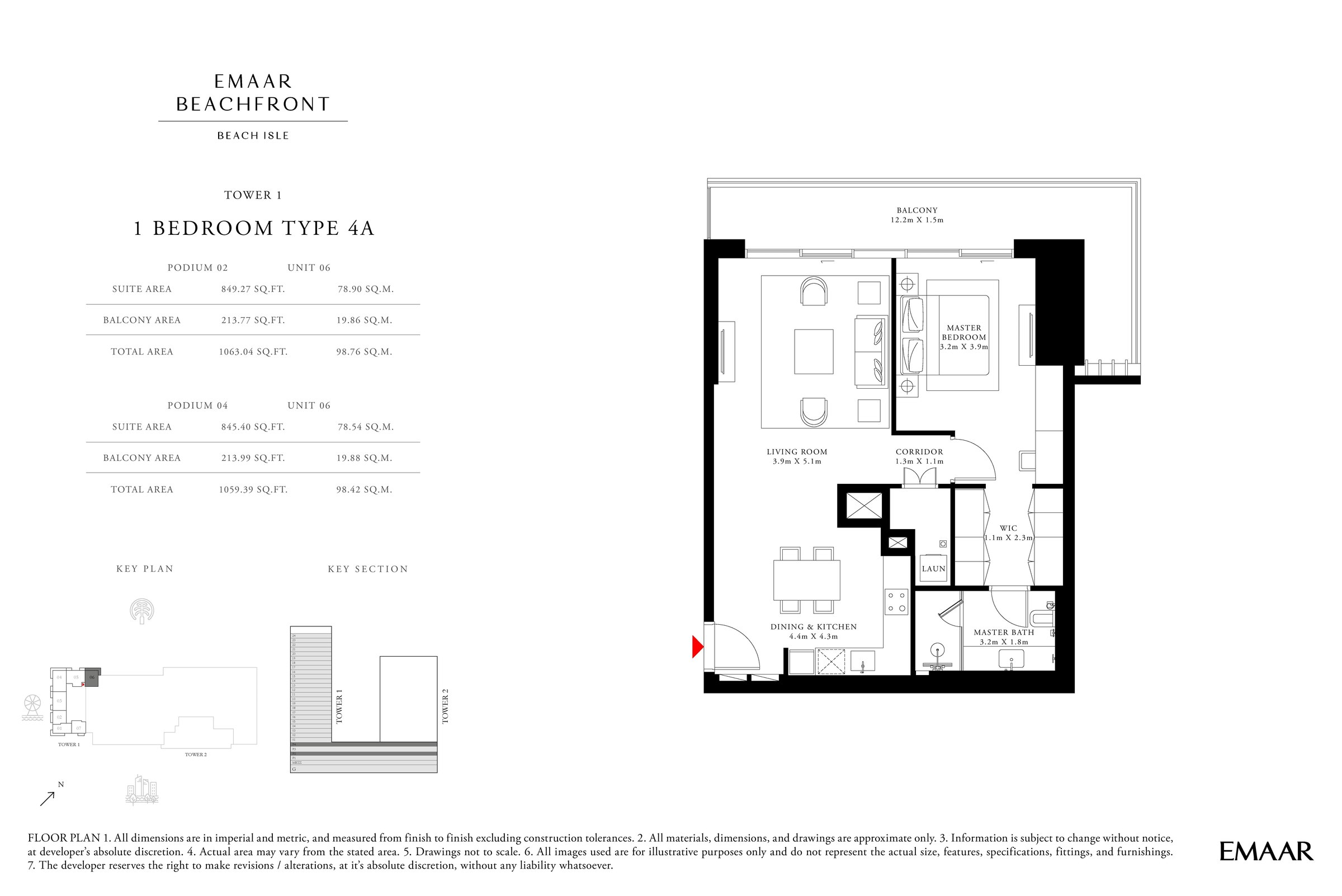 1 Bedroom floor plan