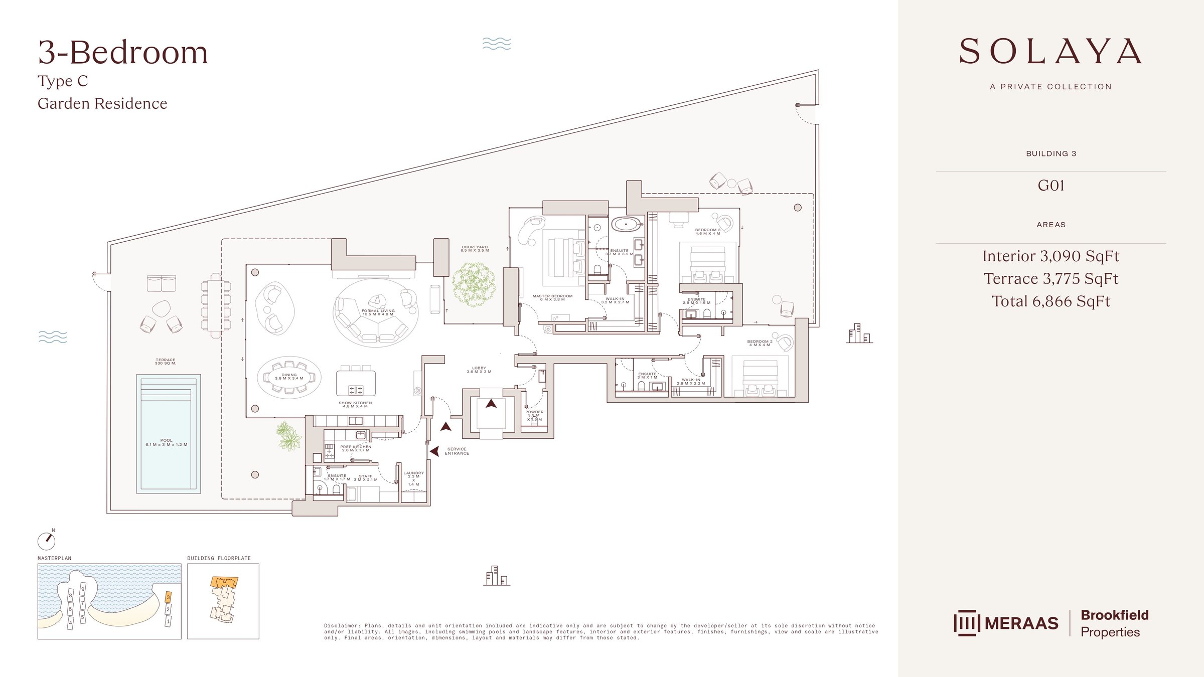 3 Bed - Garden Residence floor plan