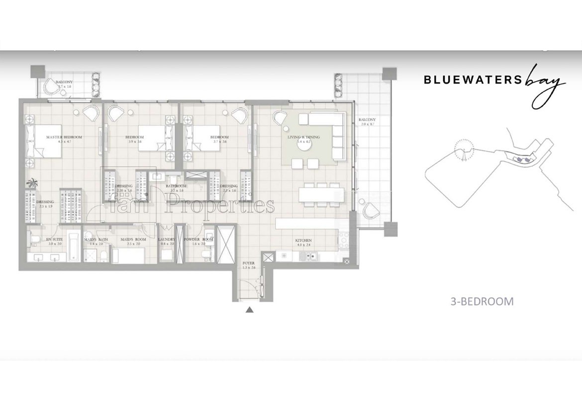 3 Bedroom floor plan