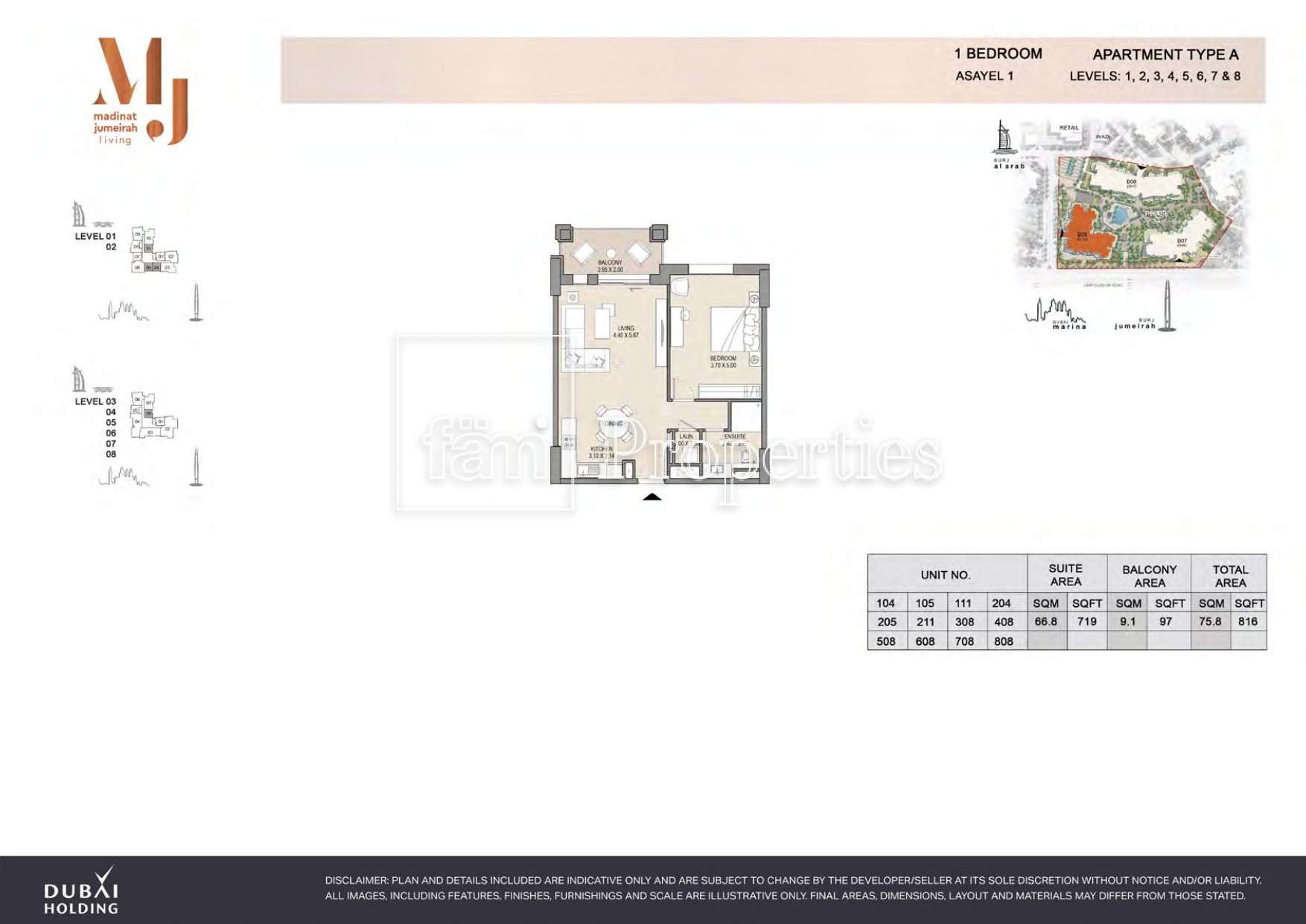1 Bedroom floor plan