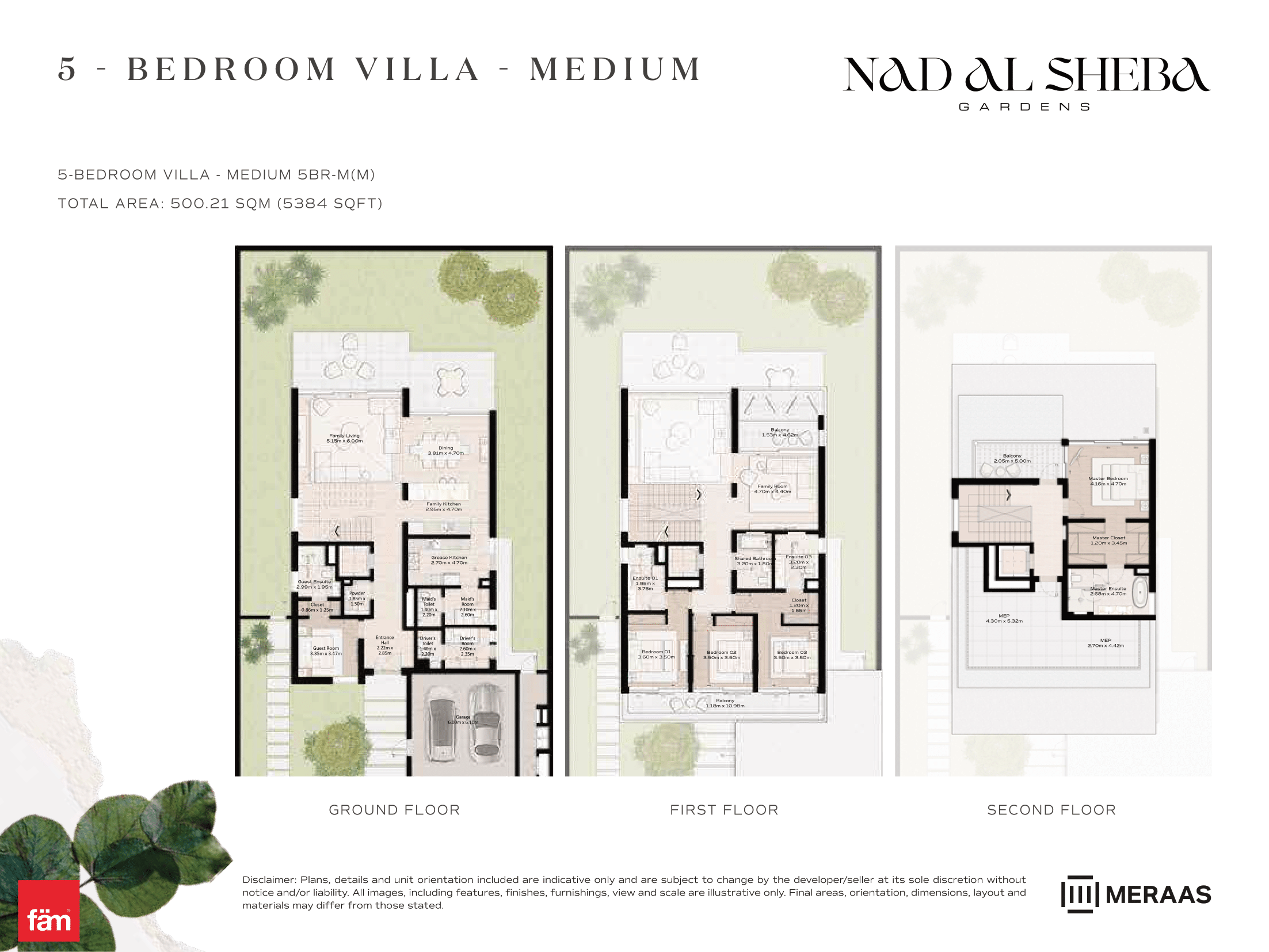 5 Bed- Villa floor plan