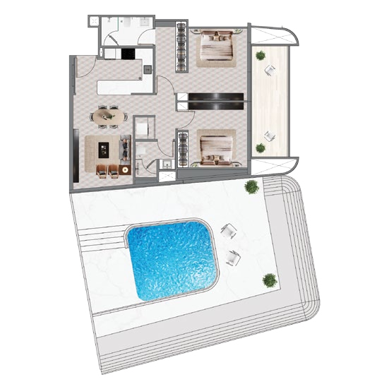 2 Bedroom Unit - Type - 2 floor plan