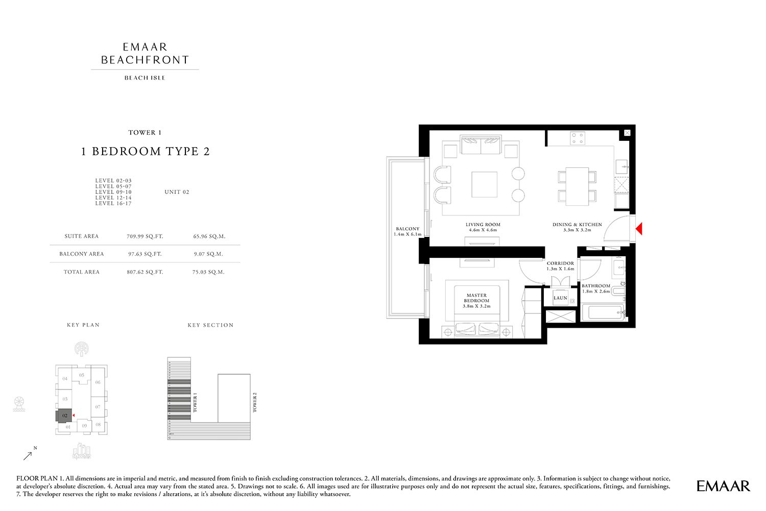 1 Bedroom floor plan