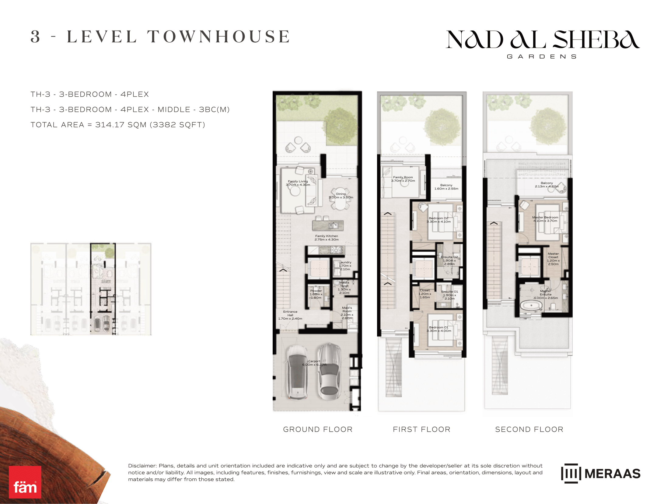 3 Bed Townhouse floor plan