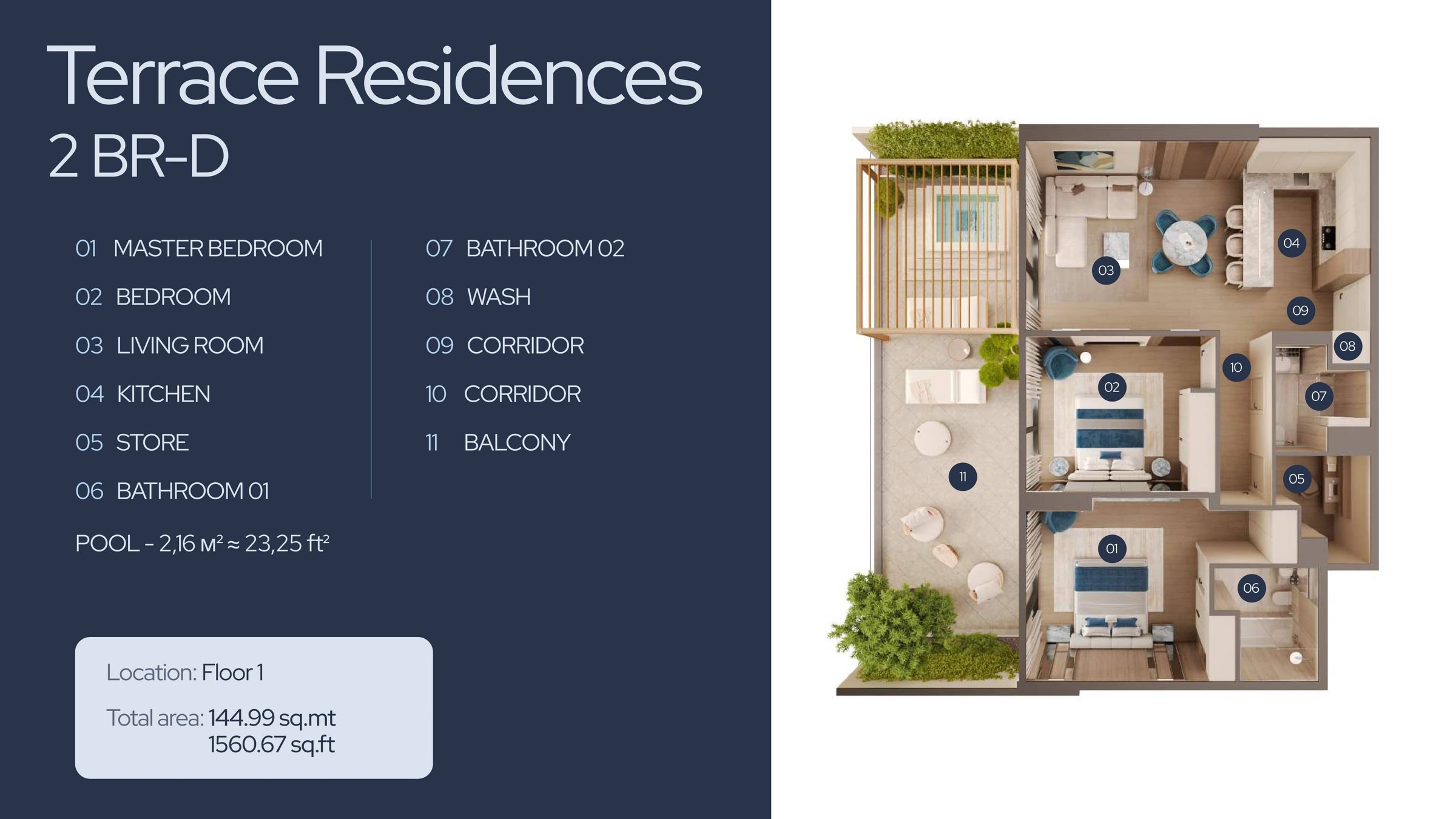 2 Bed floor plan