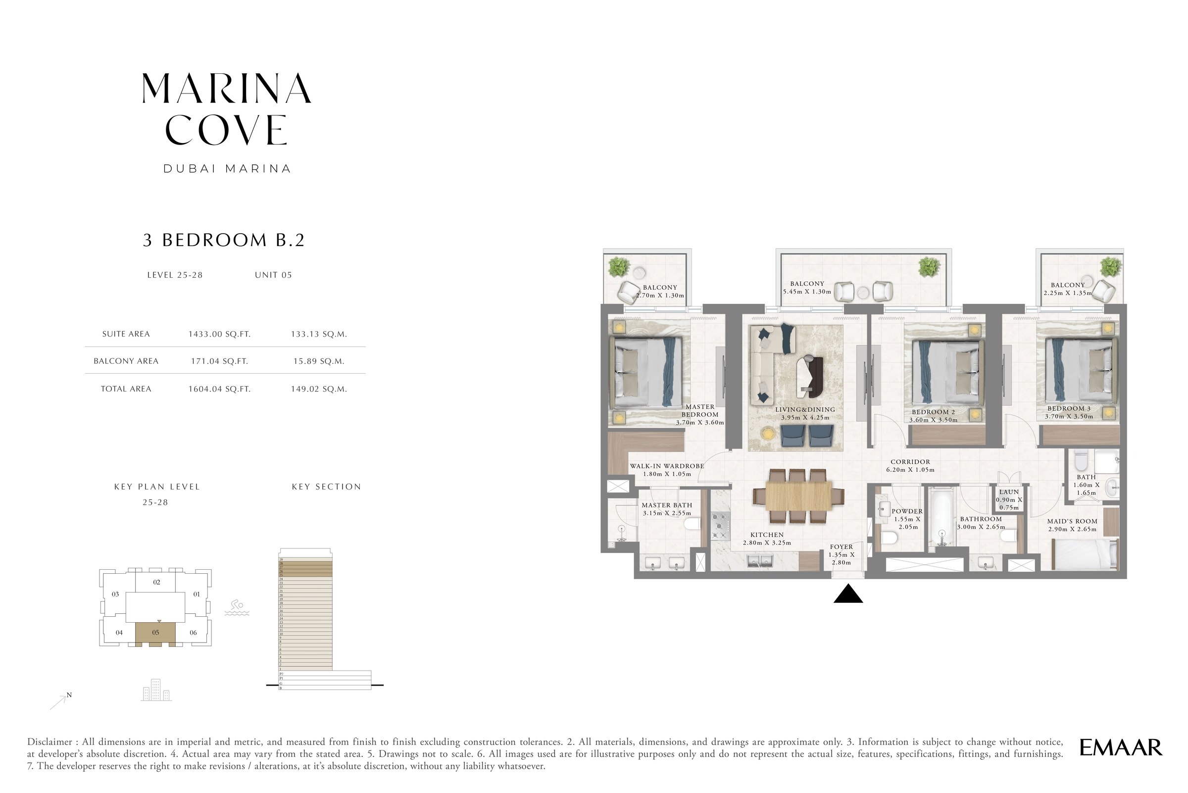 3 Bed floor plan
