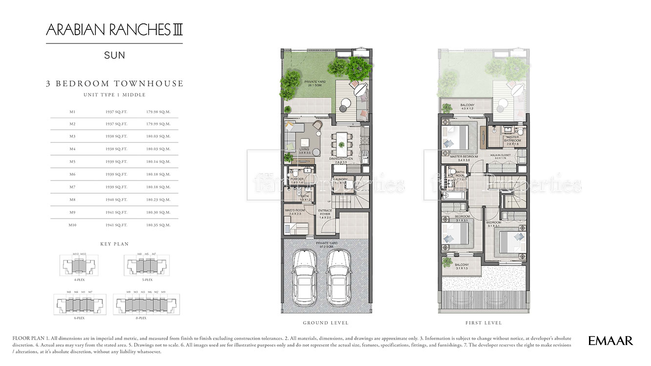 3 Bedroom Type 1 floor plan