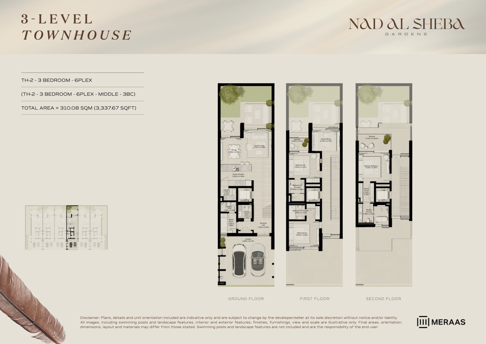3LV - Townhouse - TH2-6Plex-Mid - 3BC floor plan