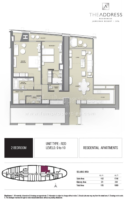 2 BD - R2D floor plan