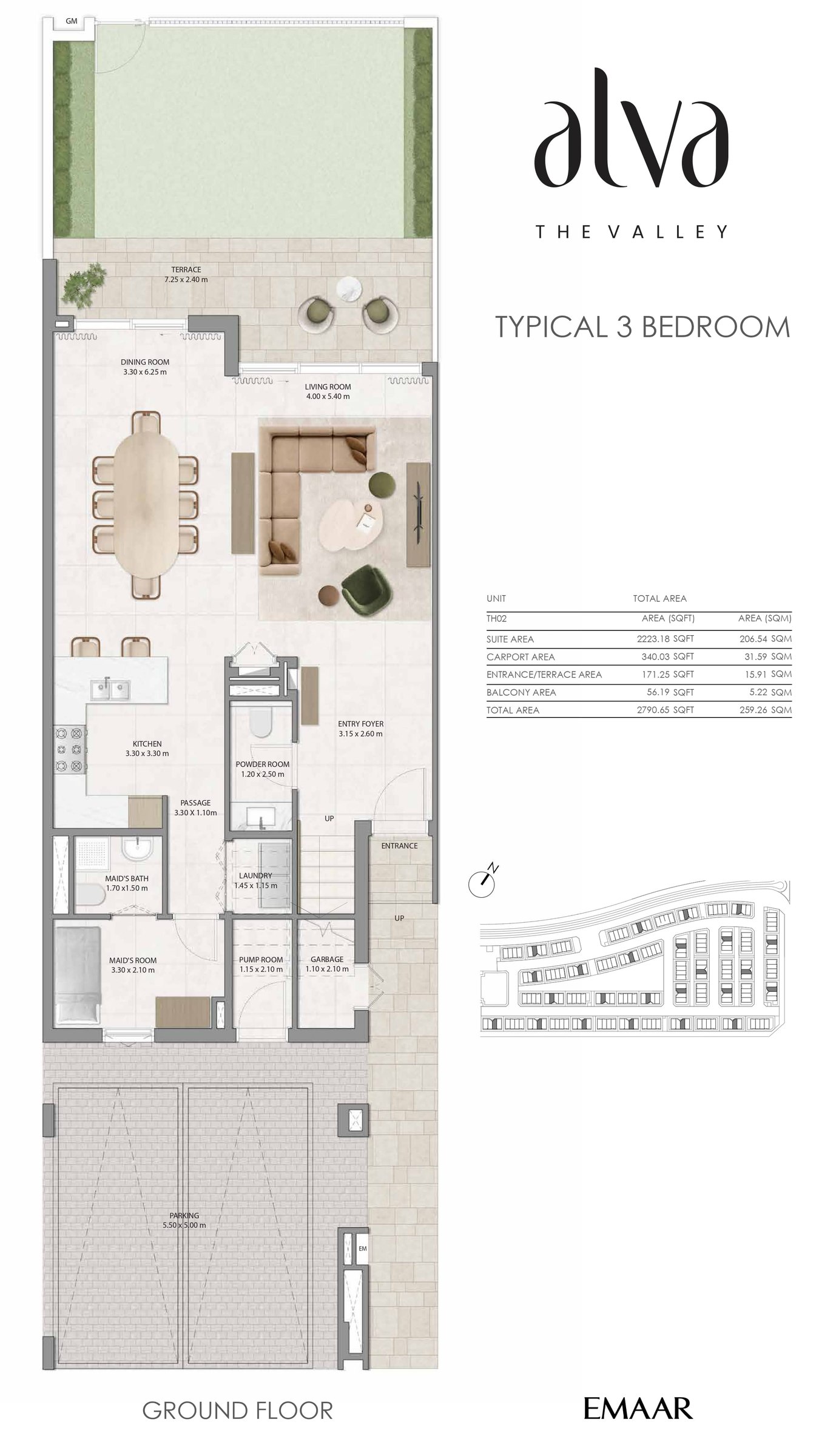 3 Bed floor plan