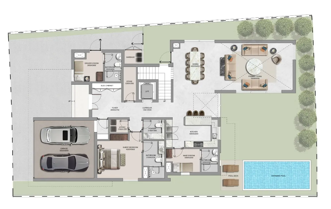 5 Bed floor plan