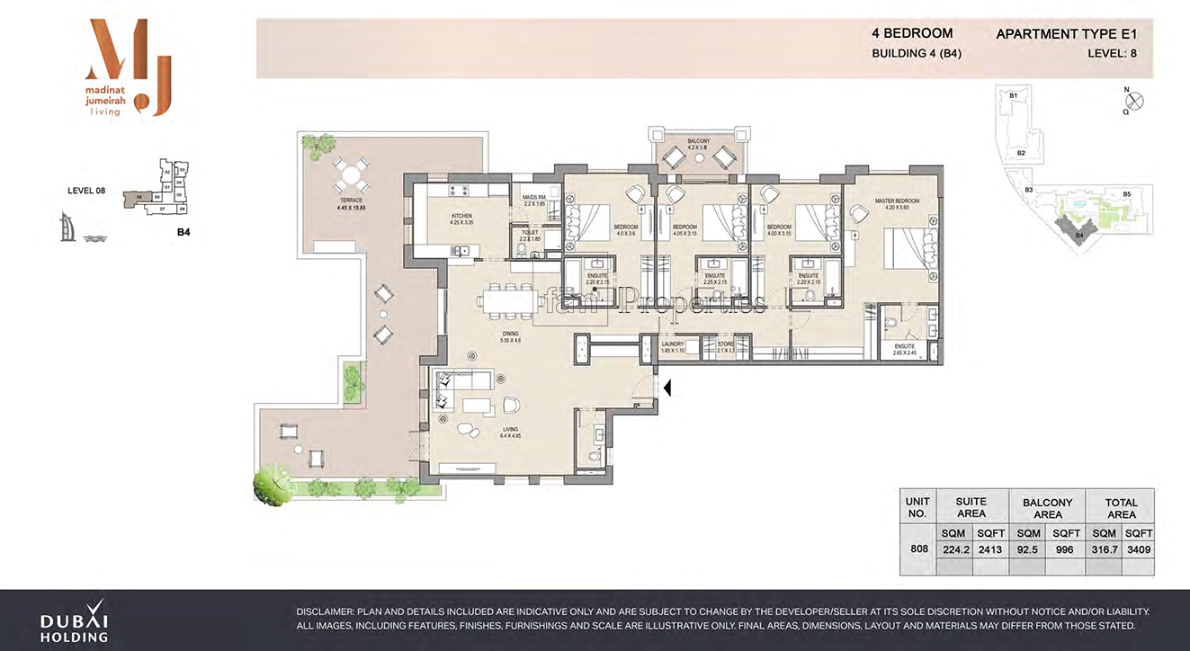 4 Bedroom floor plan