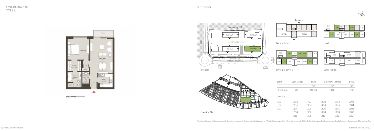 1 Bedroom Type A floor plan