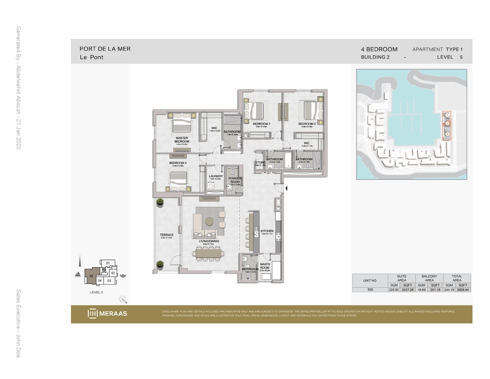 4 Bedroom floor plan