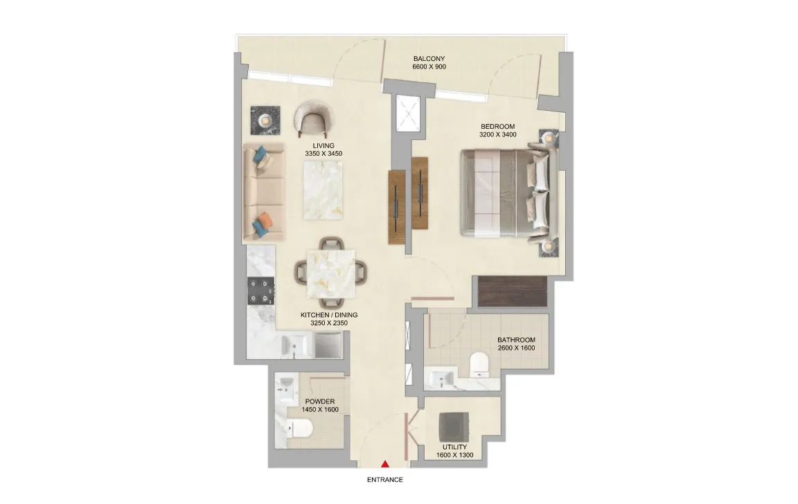 1 Bed floor plan