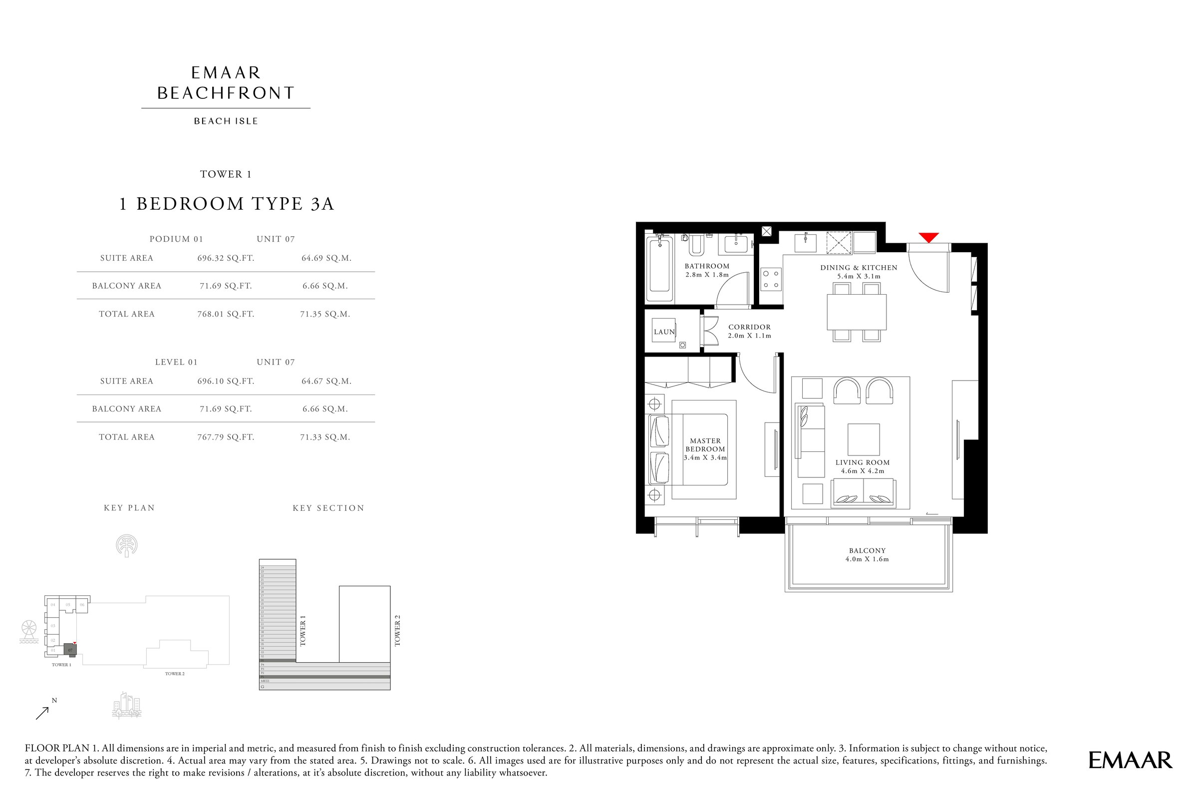 1 Bedroom floor plan