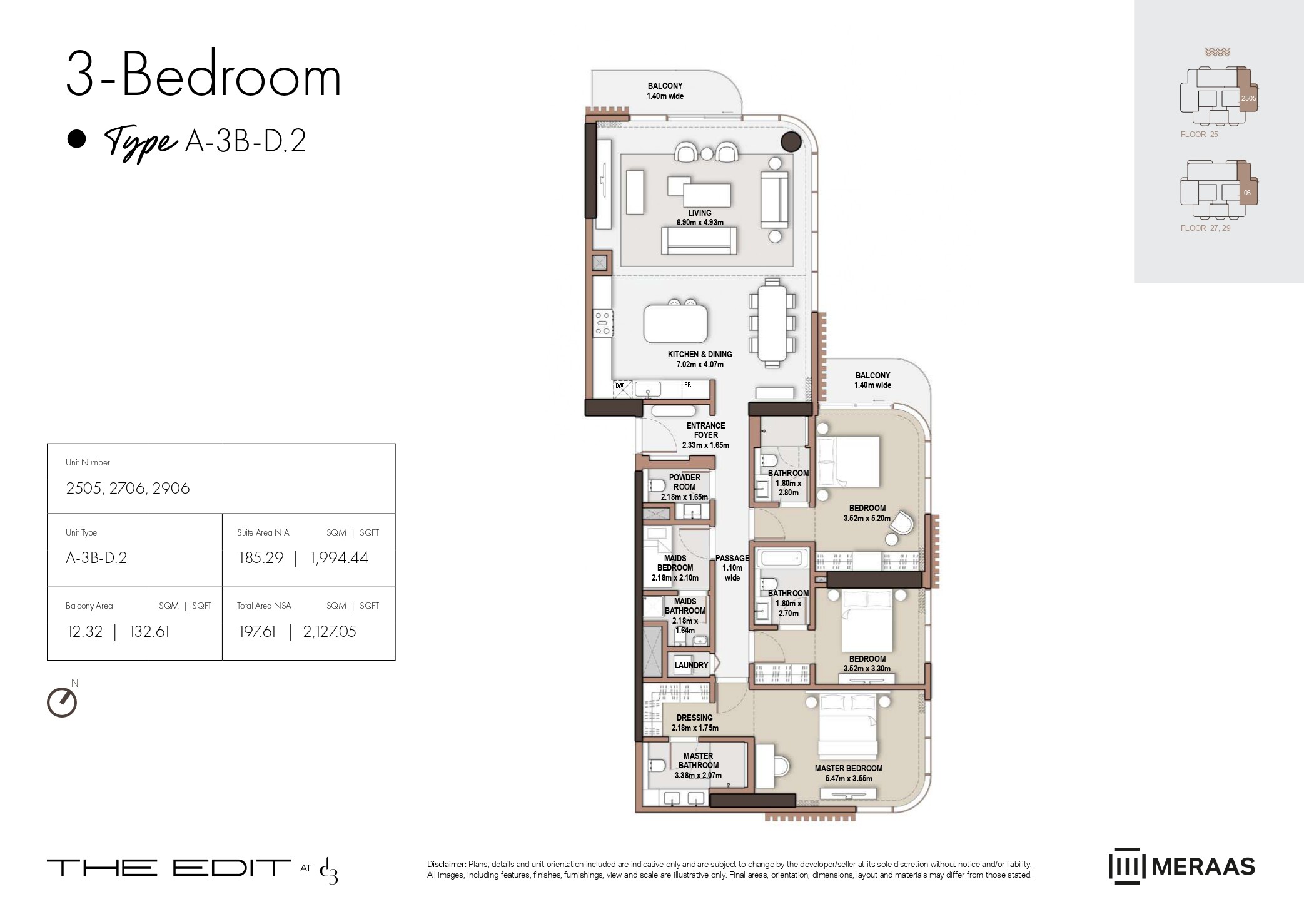 3 Bed floor plan