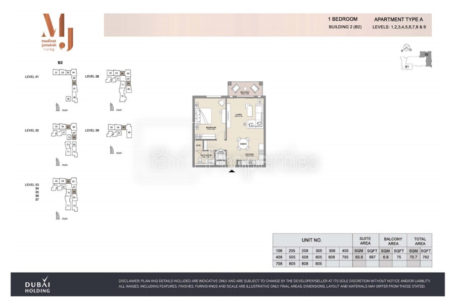 1 Bedroom floor plan