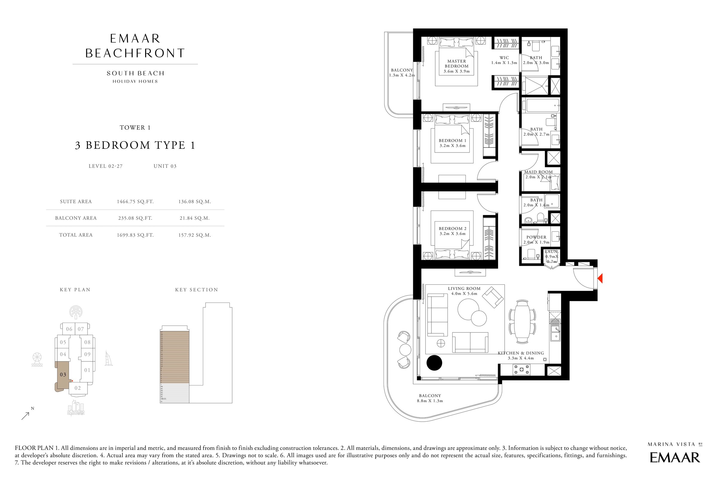 3 Bedroom floor plan
