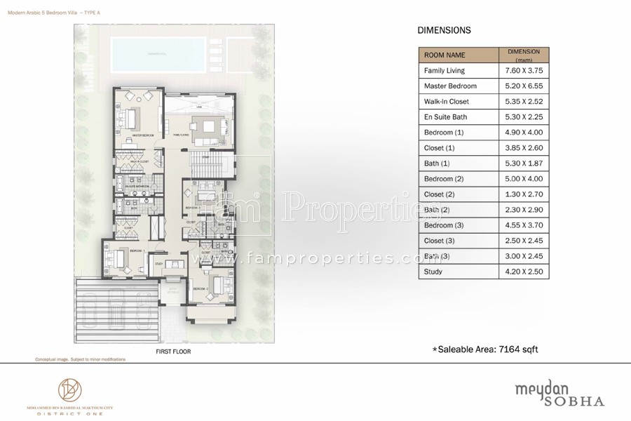 5 Bedroom floor plan