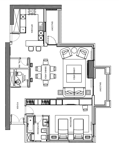 1 Bedroom floor plan