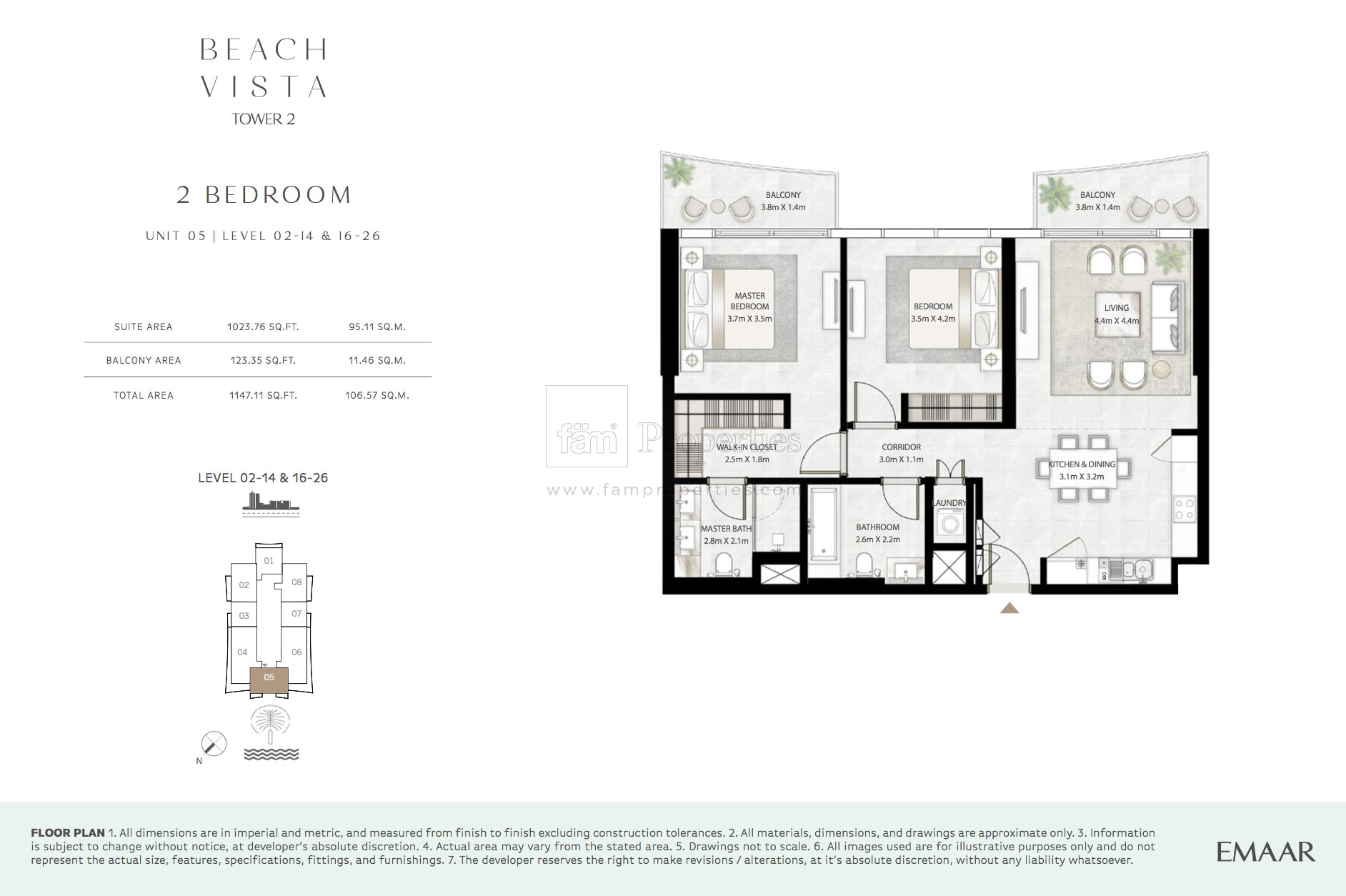 2 Bedroom floor plan