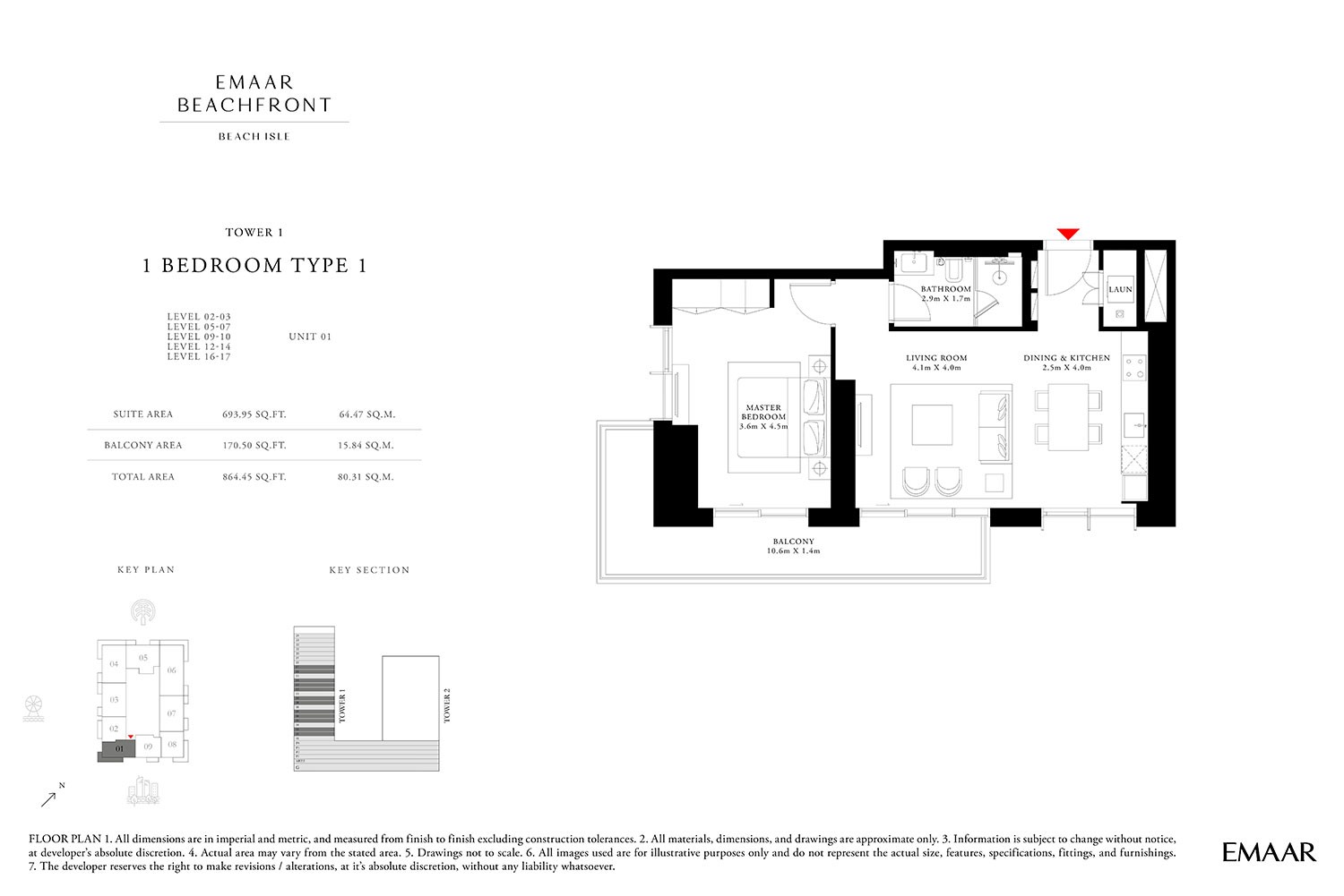 1 Bedroom floor plan