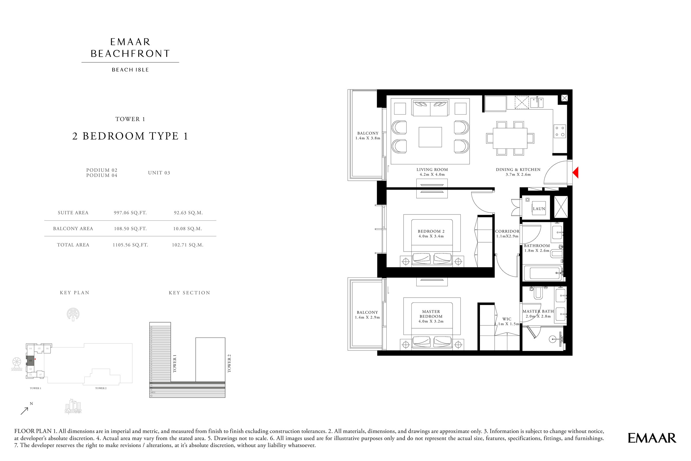 2 Bedroom floor plan