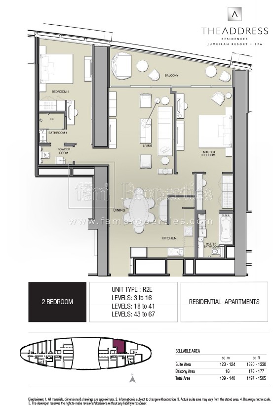 2 BD - R2E floor plan