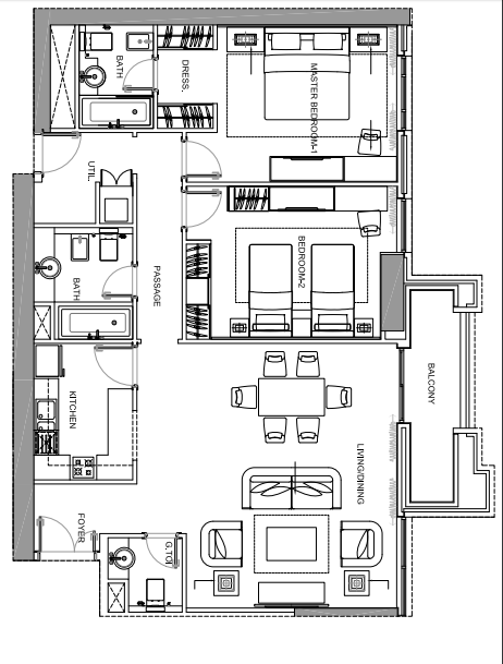 2 Bedroom floor plan