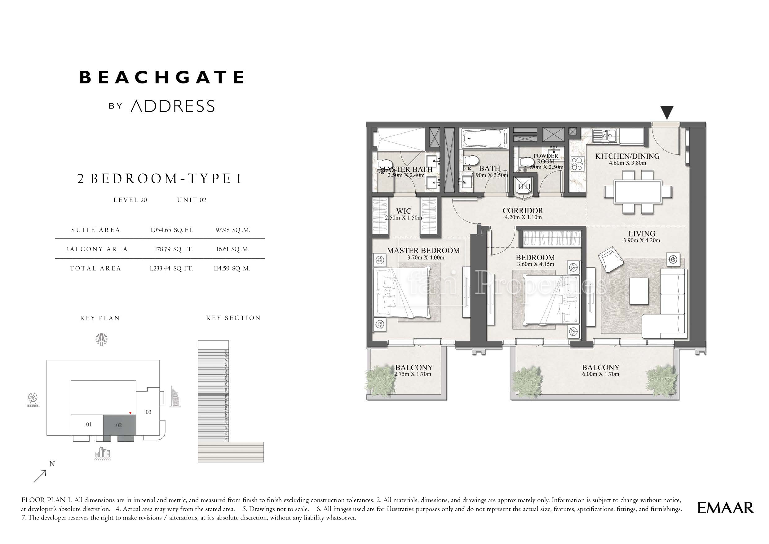 2 Bedroom floor plan