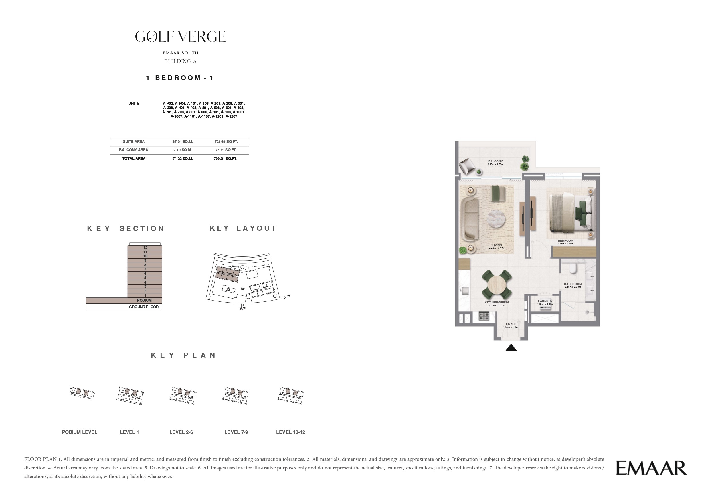 1 Bed floor plan