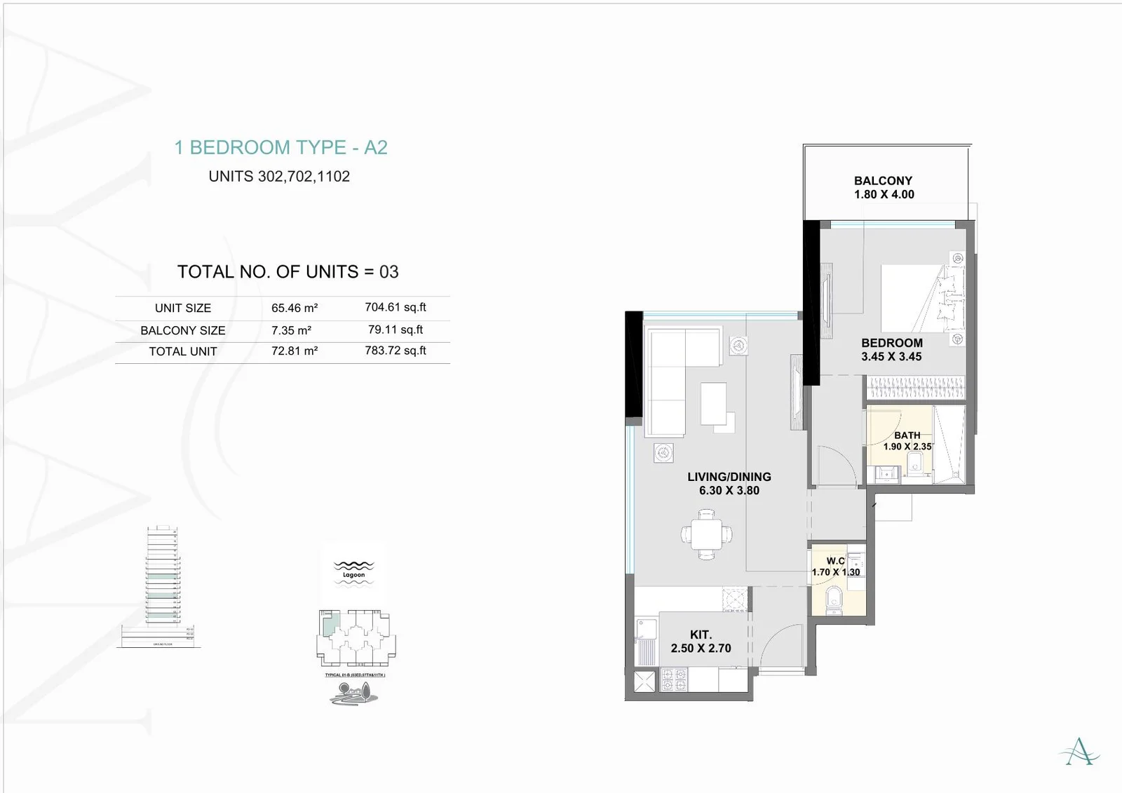 1 Bed floor plan
