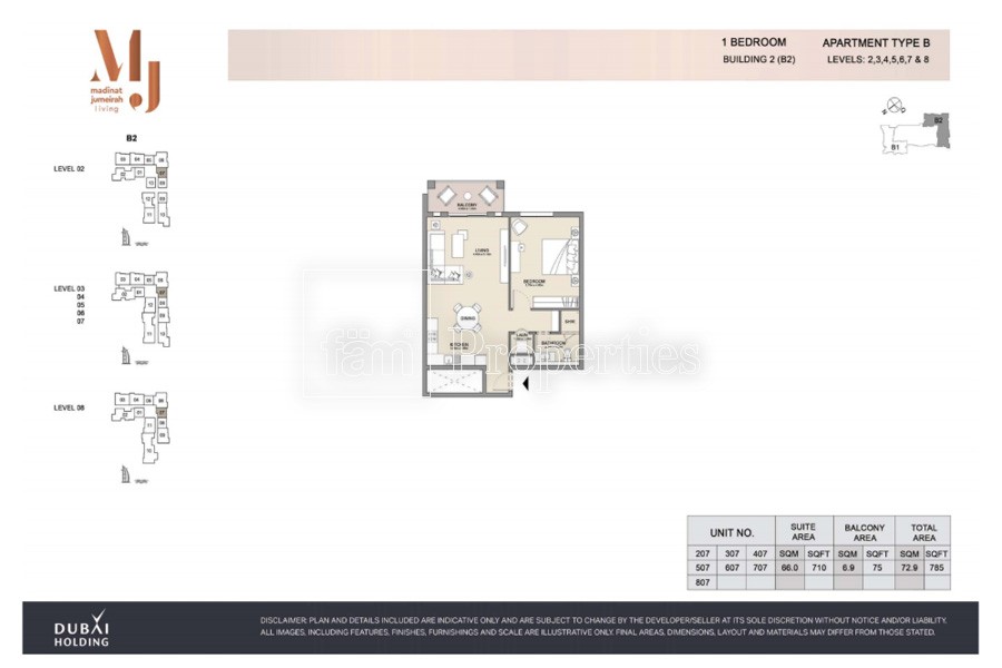 1 Bedroom floor plan