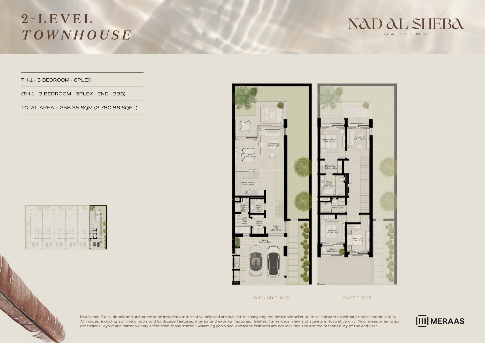 2LV - Townhouse - TH1-6PLex-End - 3BB floor plan