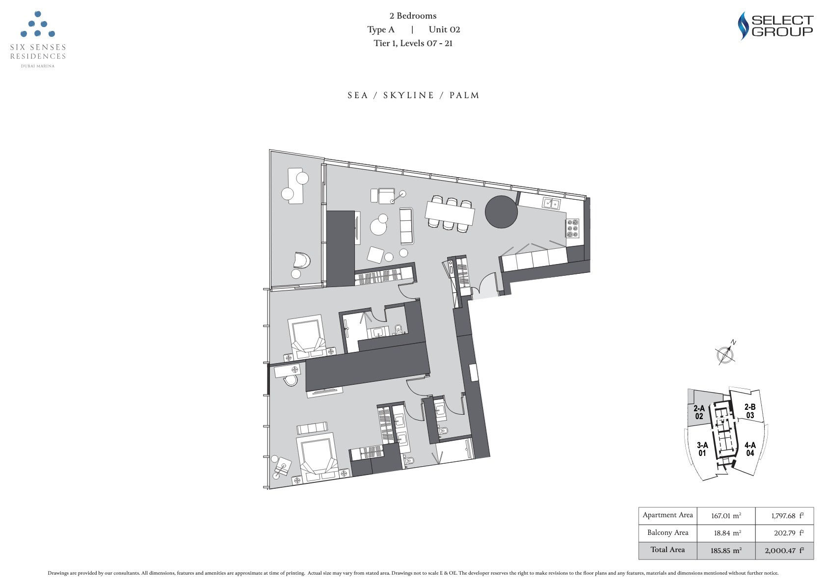 2BR - Type A - Unit 2 floor plan