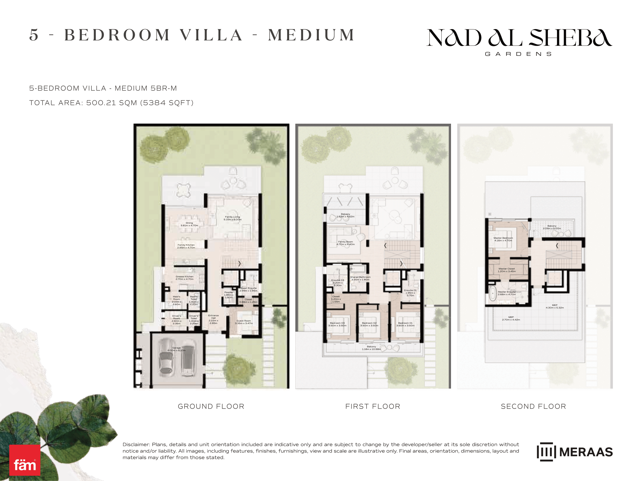 5 Bed- Villa floor plan